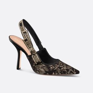 *SOLD eBay* Dior J'Adior Slingback Pump Black and Gold-Tone Millefiori Jacquard